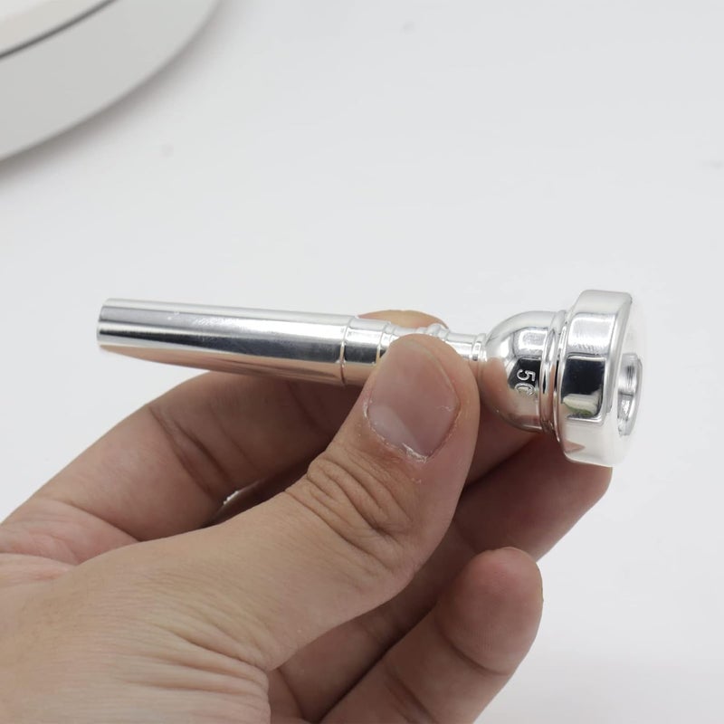 Cheerock 5C Trumpet Mouthpiece - Silver Plated Brass Compatible with Beginners and Professionals - Trumpet Accessories - Image 3